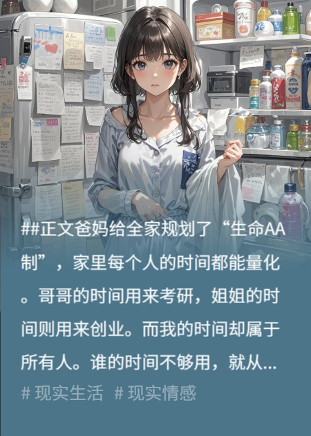 施行時(shí)間AA制后，我讓全家一夜白頭