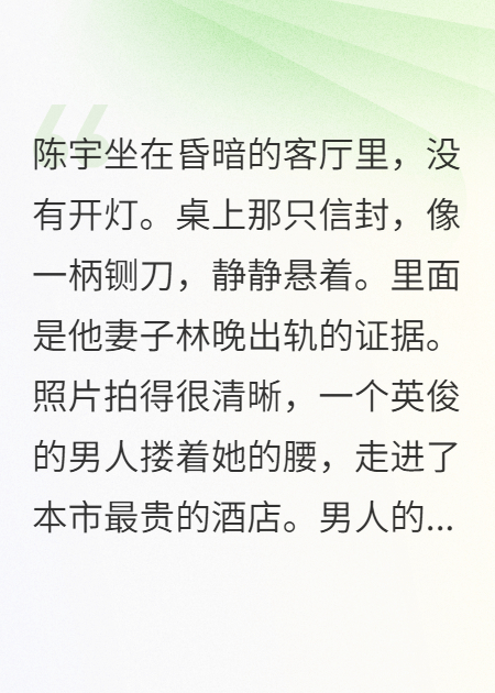 惊天反转！我老婆的出轨对象居然是他爹的仇人新本站精选