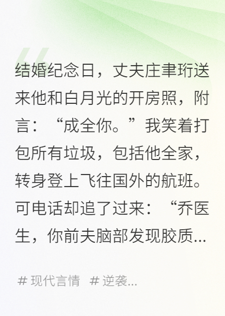 离婚当天，前夫绝症我主刀精品小说