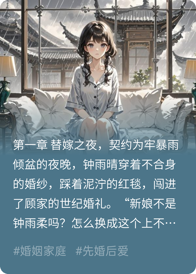 关于钟雨晴顾景言的内容在哪本小说里？