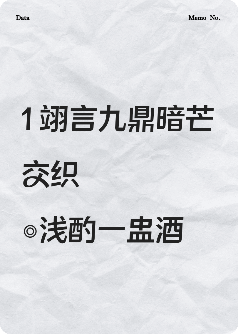 翊言九鼎之暗芒交织①