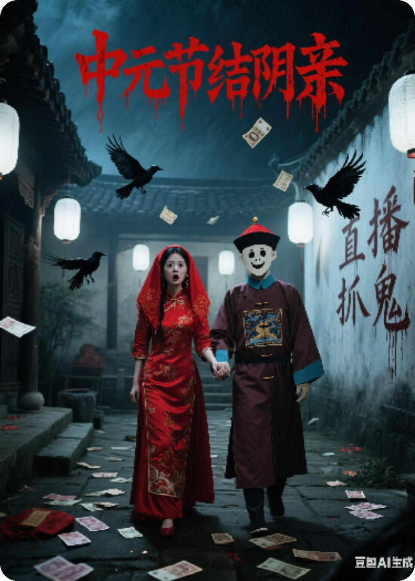 中元節和紙人結陰親后，冥婚老公帶我直播抓，鬼？
