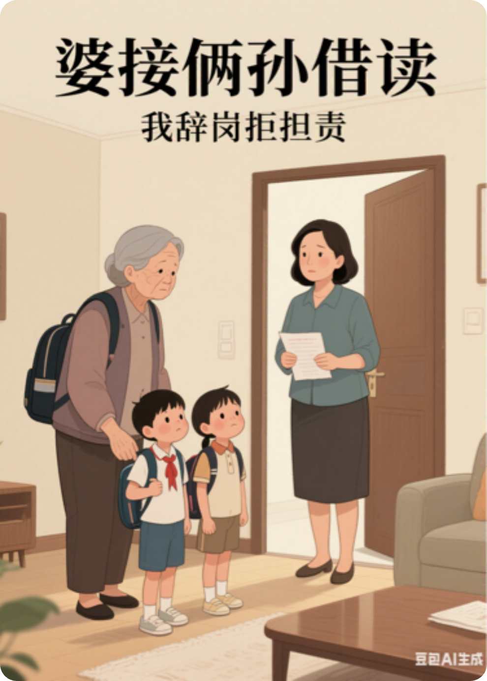 婆接倆孫借讀，我辭崗拒擔責