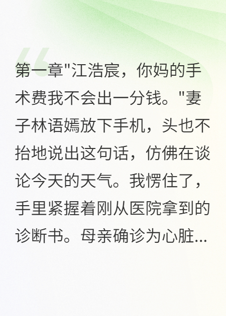 完结文发现妻子转账记录后，我选择离婚（林语嫣江浩宸张明）TXT免费版阅读极简终章 