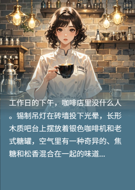 失業(yè)后在夜班咖啡店工作的女人