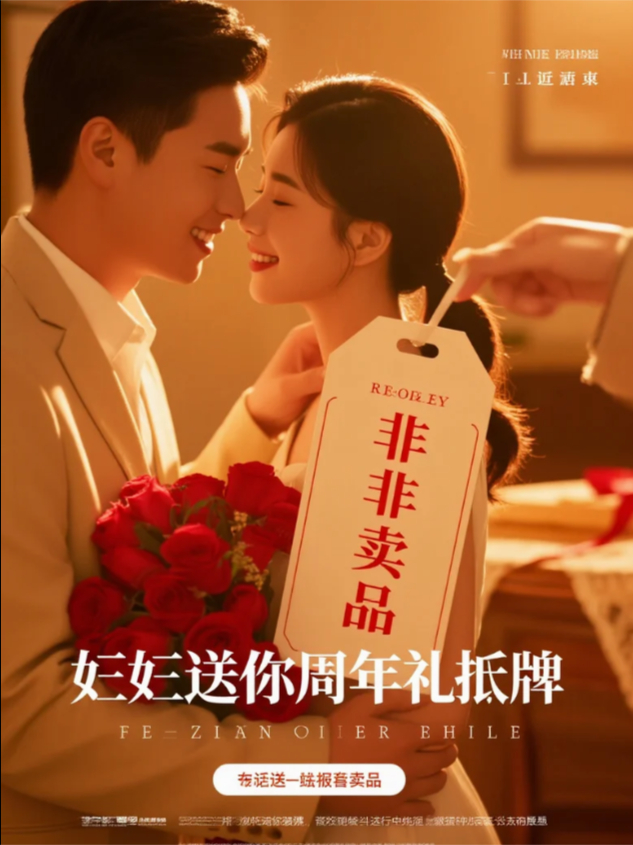 妻子送我周年礼吊牌上写着非卖品