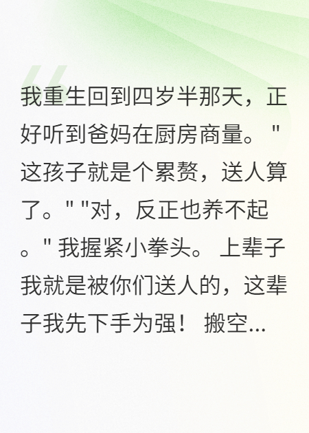 四歲半我搬空家產(chǎn)跑路了