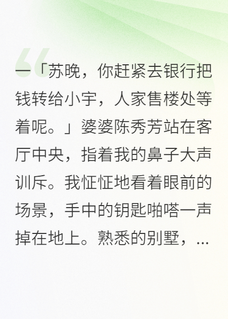 婆婆送小叔子五千万豪宅后我离婚