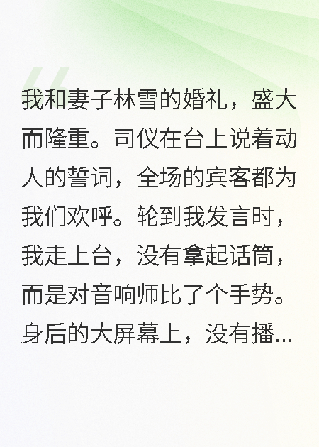 婚礼上，我播放了一段视频