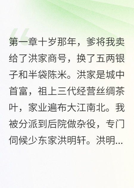 洪明轩是哪本书中的主角？