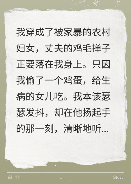 穿成了被家暴的農(nóng)村婦女，我笑了