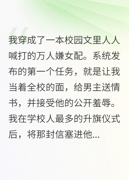 我反手自扇耳光后男主他慌了