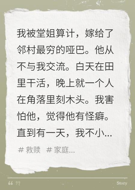 啞巴丈夫在床底刻滿了我的名字