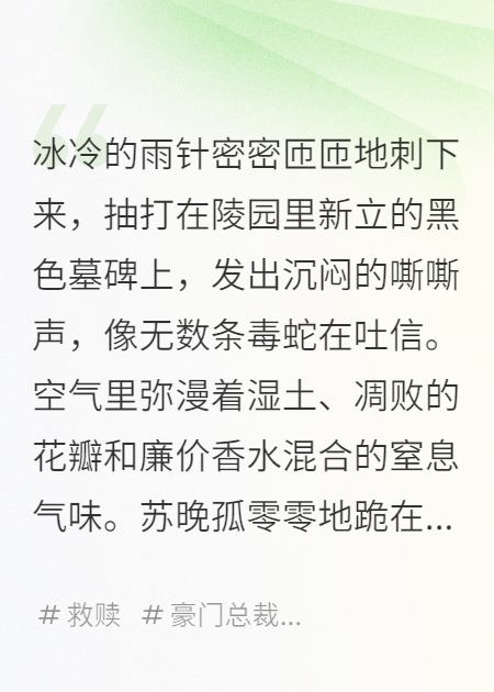 被霸总在墓地捡走后我手撕了全家全文章节