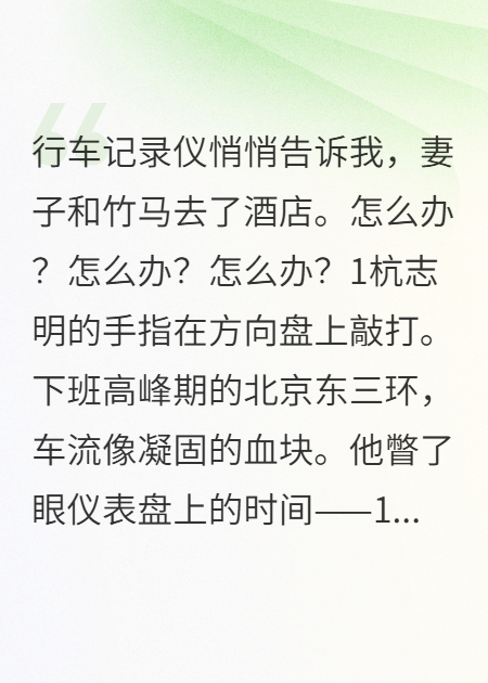 行车记录仪曝光妻子偷情畅读精品正版