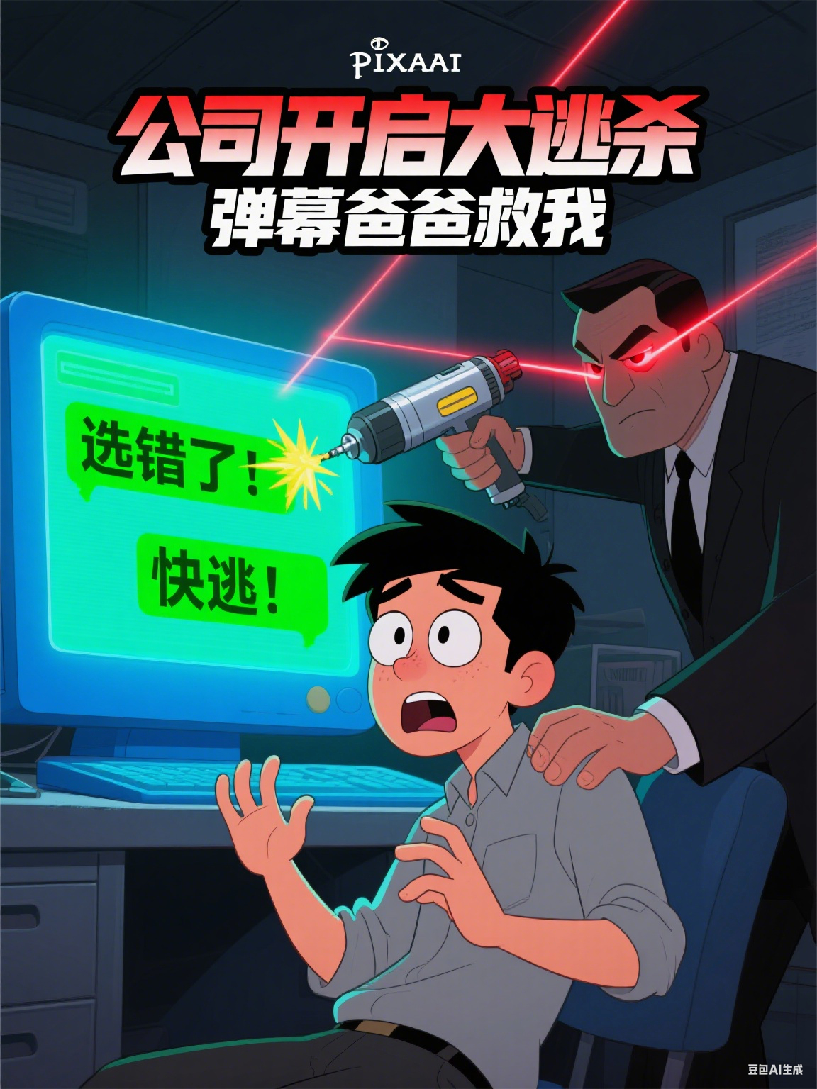 公司開啟大逃殺，彈幕爸爸救我