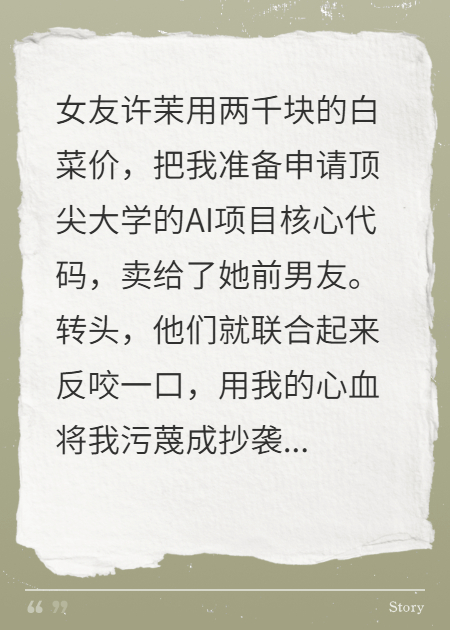 女友兩千塊賤賣(mài)我心血，我笑了