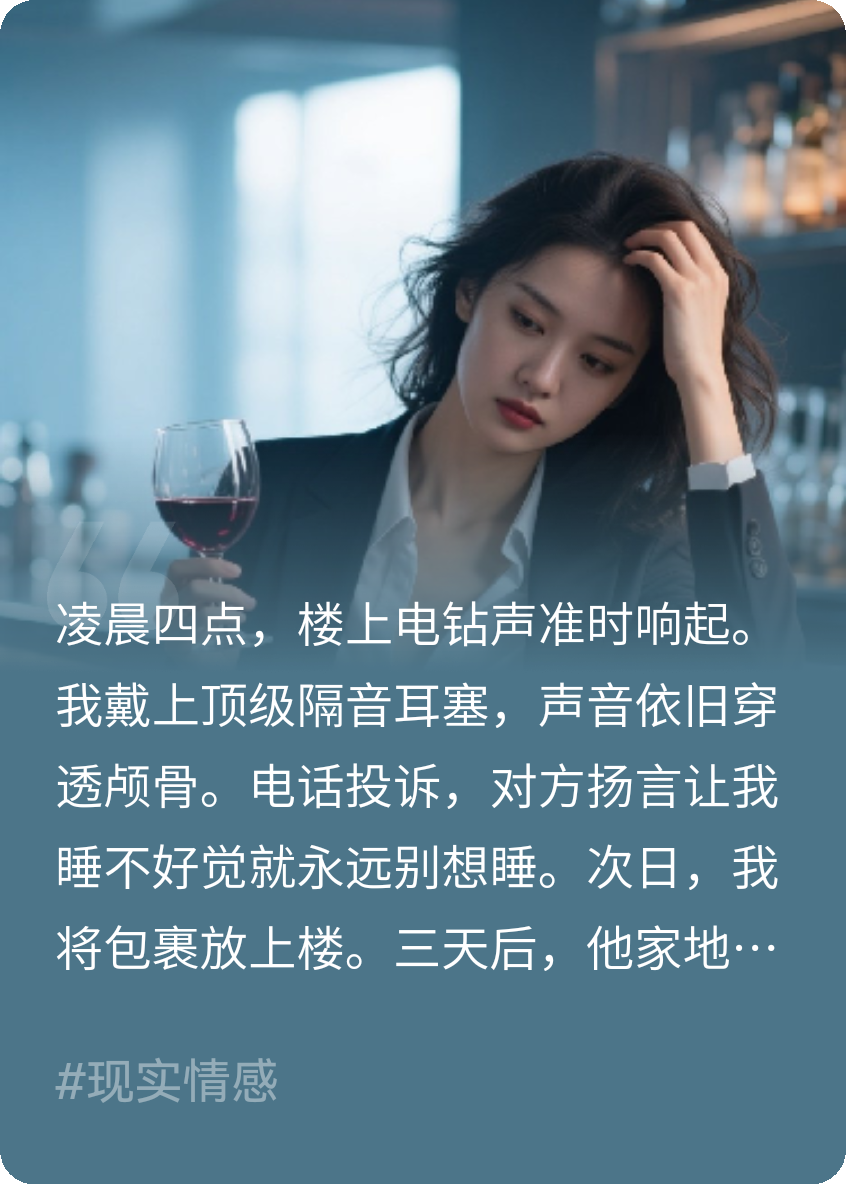 楼上电钻停了，他疯了