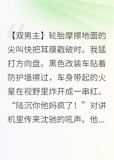 《两赛车手被迫同居后》已完结小说 