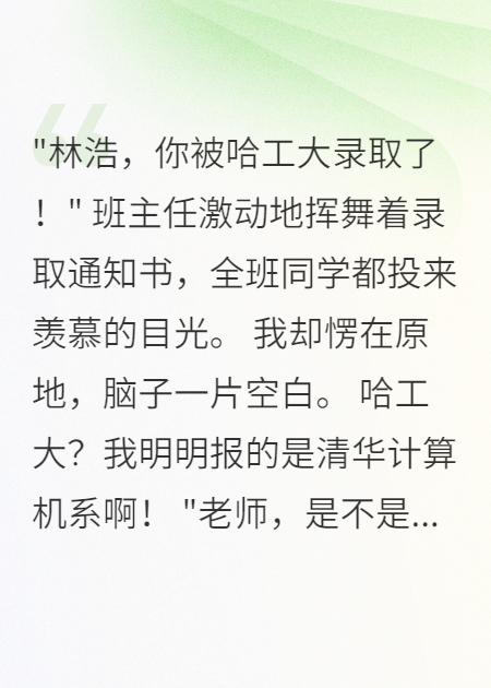 青梅篡改志愿毁我清华梦
