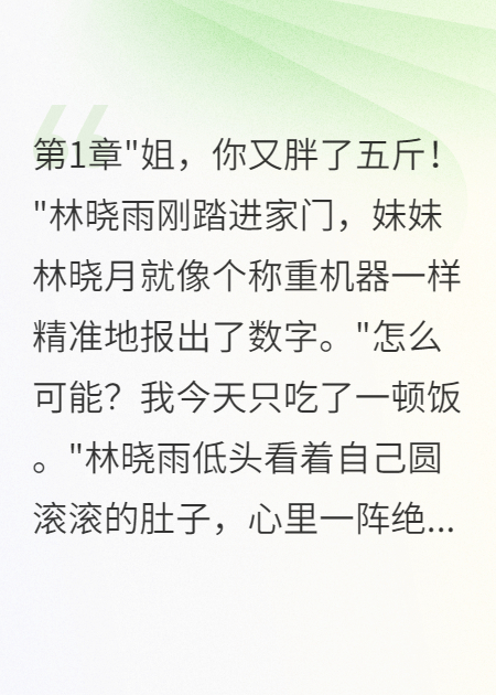 妹妹嫌我胖，我綁定肥胖轉(zhuǎn)移系統(tǒng)